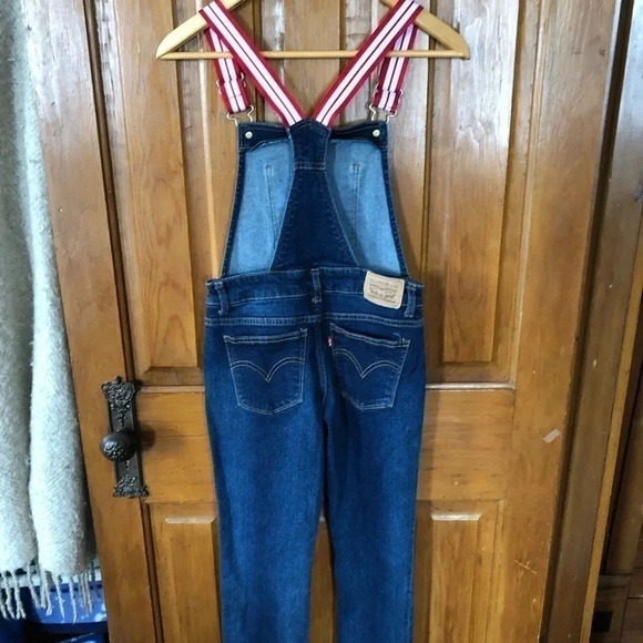 Host Pick! LEVI’S Denim Overalls with  Red and White Straps - Picture 4 of 13